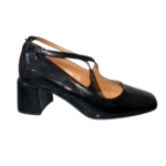 scarpa con tacco mary jane in eco-pelle