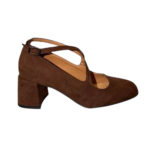 scarpa con tacco mary jane in eco-camoscio