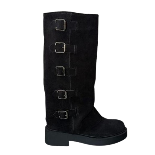 5440-removebg-preview stivale biker in camoscio con multi fibbie - immagine 1