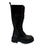 stivale biker in pelle stringato