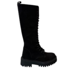 stivale biker in camoscio stringato