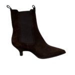 stivaletto chelsea pointy con tacco a rocchetto in pelle