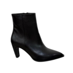stivaletto in pelle con tacco a cono