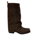 stivale biker slouchy in camoscio