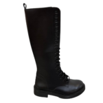 stivale biker in pelle stringato
