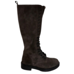 stivale biker in camoscio stringato